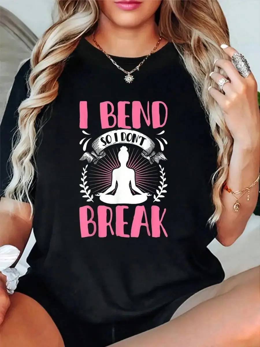 100_ Cotton I Bend So I Don t Break Shirt Funny Yoga Lovers Women Girls T-Shirt Men s Women s Soft Breathable Tee Classic Fashion Summer Tops Pri