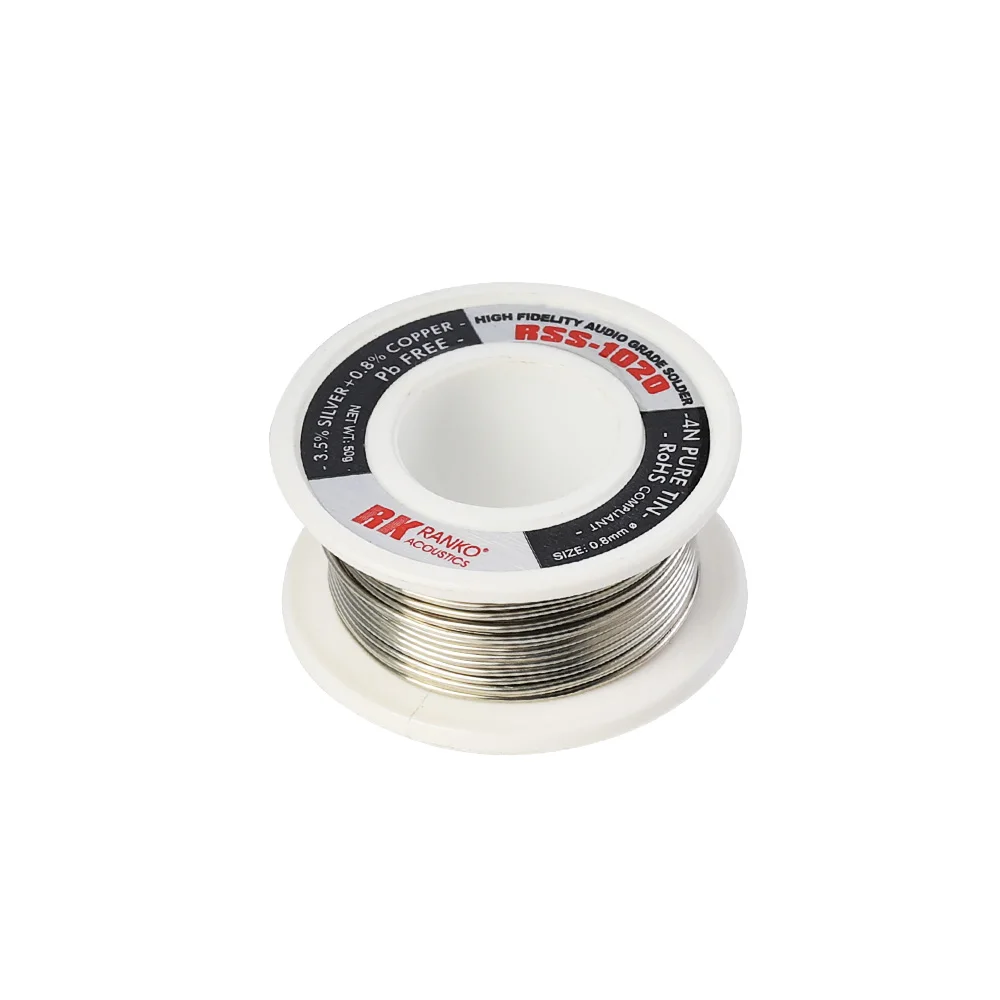 American Original RANKO RSS-1020 Contains High-Purity Silver 3.5% Lead-Free 0.8MM Solder Wire For HIFI Wire Soldering