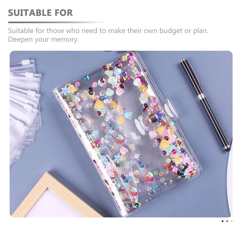 

1 set Money Saving Binder Budget Notebook Zipper A6 Cards Book Office File Folder For Budgeting Planning Organizing