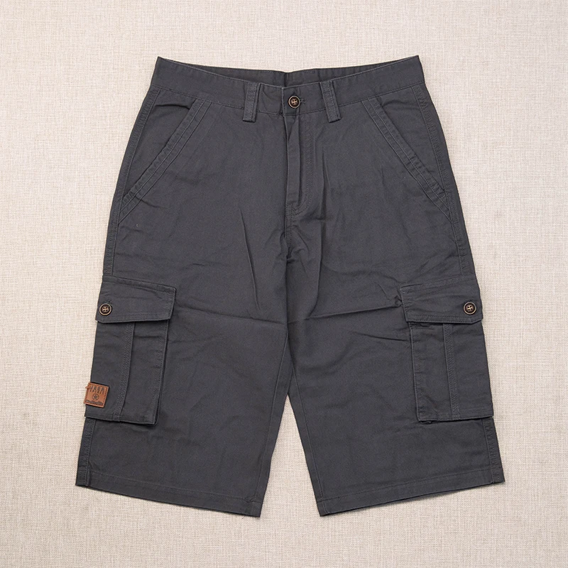 

Loose Fit Men's Workwear orts Summer New Sle Outdoor Casual Thin Five-Quarter Trendy Cotton Breathable Straight Leg Pants