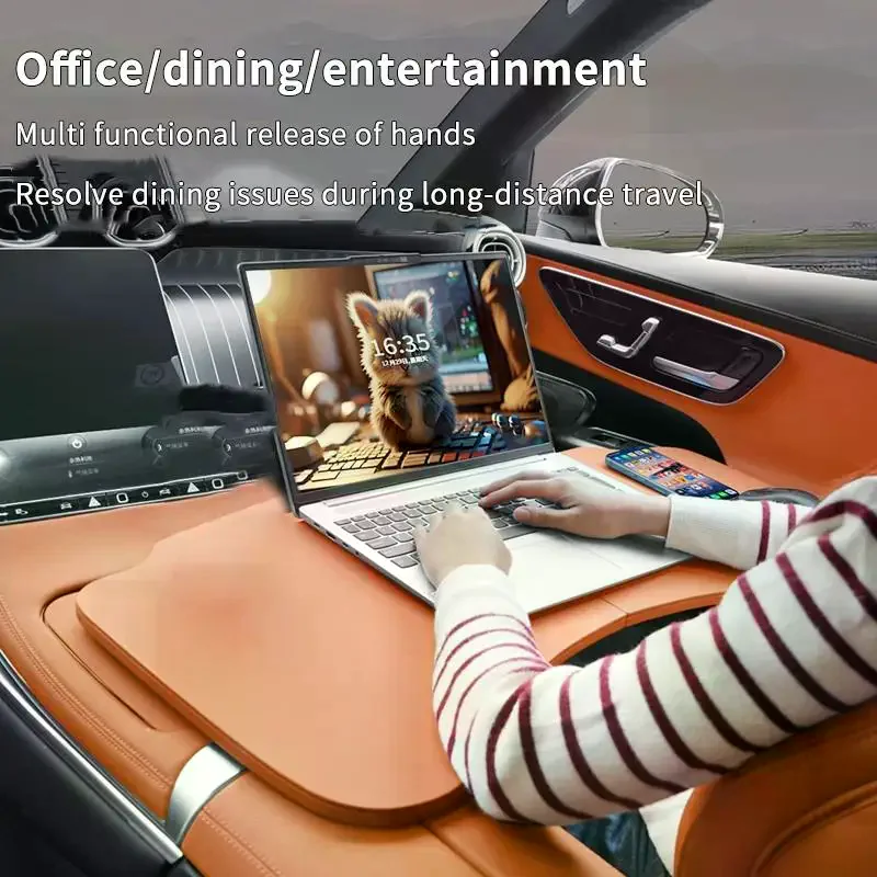 

Складной автомобильный столик-поднос для водителя и пассажира, подставка для ноутбука, держатель для напитков и еды, аксессуар для салона автомобиля, 1 шт.