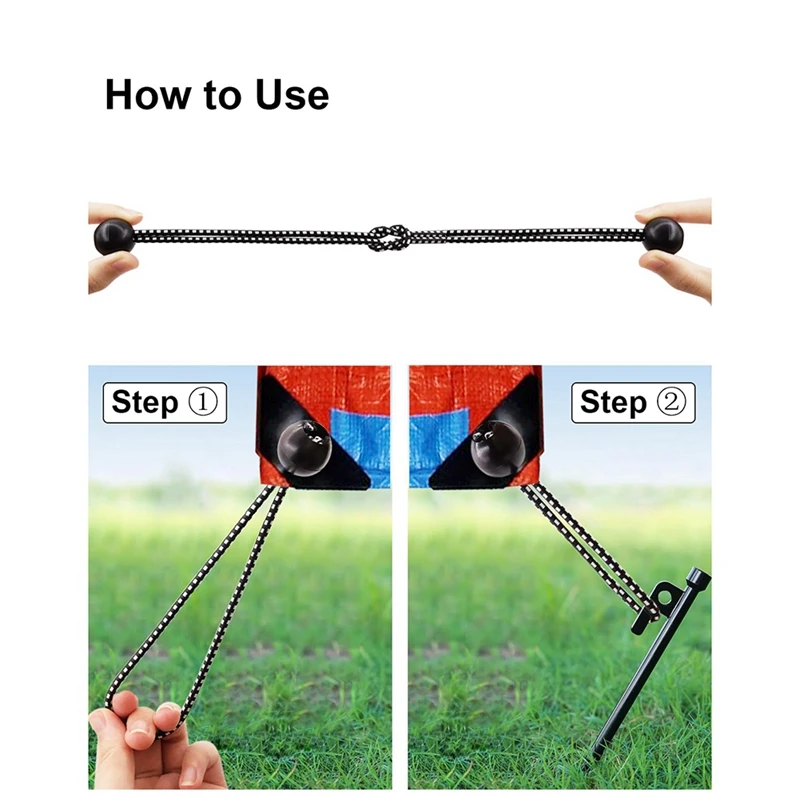 50 PCS 6Inch Tarpaulin Bungee Balls Black Rubber Small Bungee Cords Heavy Duty, Short Elastic Flag Bungees image 2