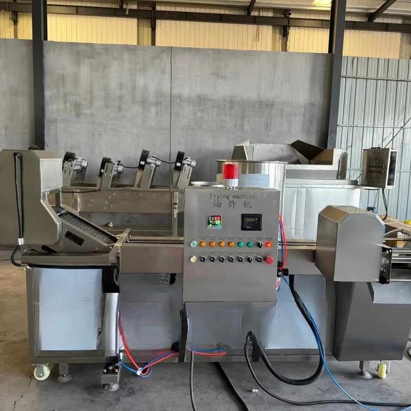 Automatic 2.5m Length Berlin Jam Bun and  Hot-dog Frying Machine Equipment High Quality Fried Potato Chips Production Line