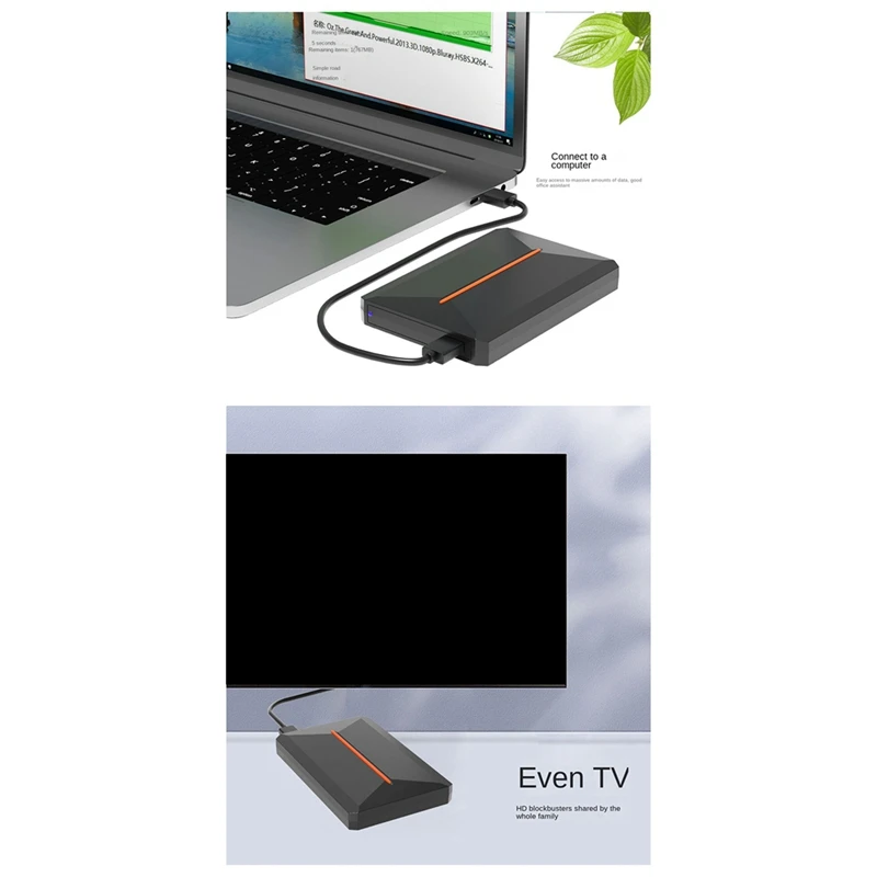 new!!Mobile Hard Disk Box USB3.0 SATA2.5 Inch Notebook Tape External External Hard Disk for Windows/Mas Os/Linux