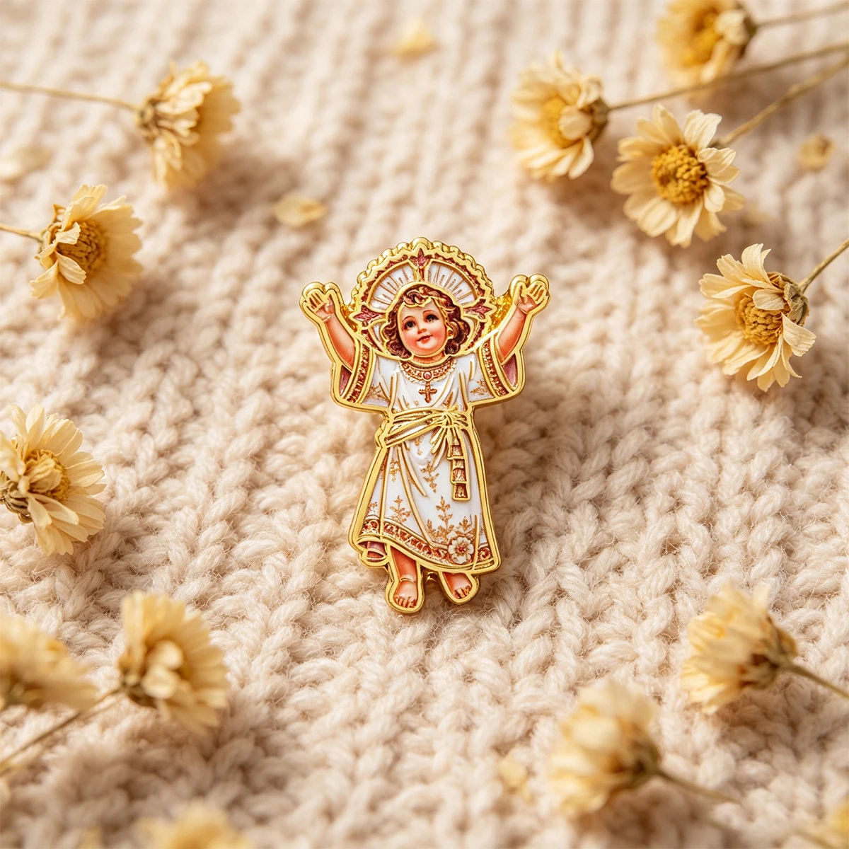 9 Stück religiöse Kinder-Emaille-Pins, Vintage katholische Figuren-Brosche, Anstecknadel für Rucksack, Kleidung, dekorative Accessoires, Geschenk – Detail 4