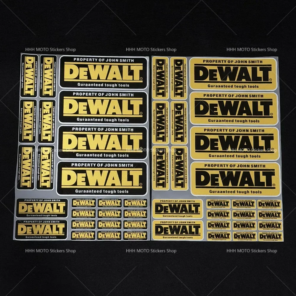 1/2 Set DEWALT Wasserdichte Vinyl-Aufkleber, Langlebige Selbstklebende Logo-Sticker für Werkzeugkasten, LKW, Motorrad, Auto-Modifikation – Detail 7