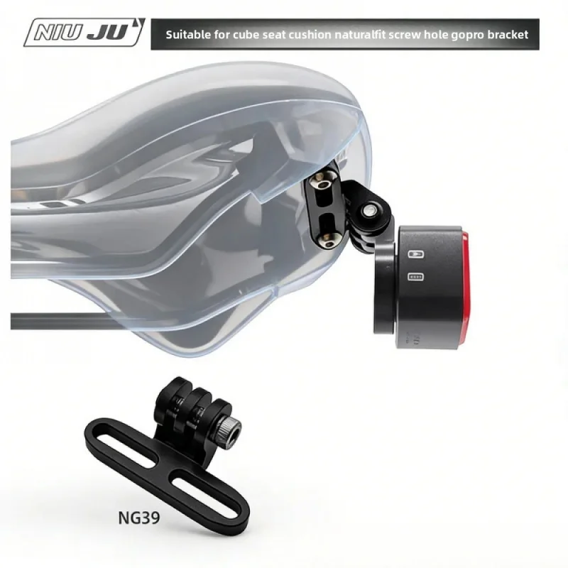 Cycling Sport Camera Plate Tail light Mount For Cube Saddle Natural Fit Screw for GOPRO Trek ION Flare Garmin RTL515/RCT715