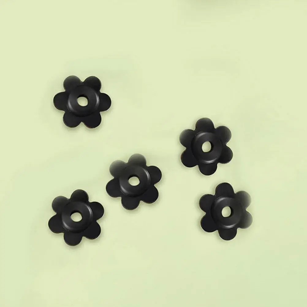 5Pcs Flower Shape Outdoor Flag Stoppers Rubber Windproof Garden Flag Pole Stoppers Yard Mailbox Banner Fixing Tool Anti-Skid