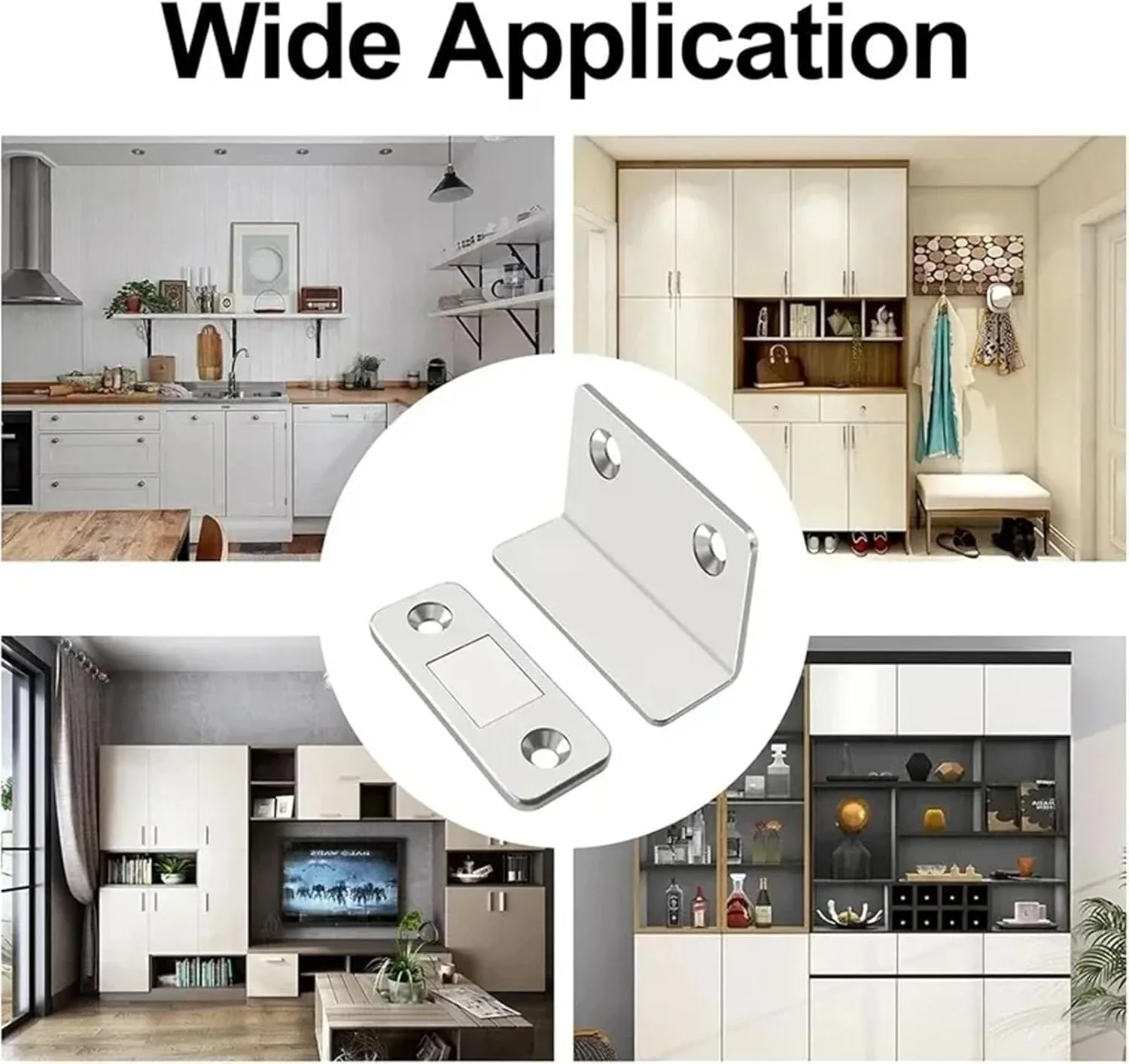 Cabinet Magnetic Catch,Ultra Thin 8 Pairs Cabinet Door Magnetic Latch,Magnetic Door Closer for Cabinets Drawers Closet Doors
