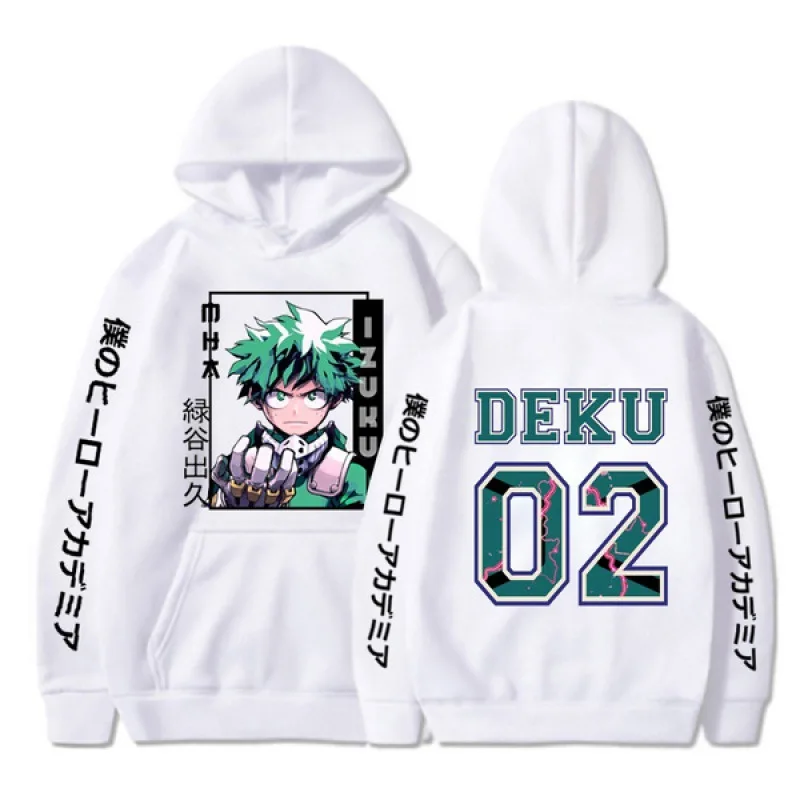 My Hero Academia Anime Hooded Midoriya Izuku Printed Men Women Hoodies Long Sleeve Casual Loose Sweatshirt Harajuku Streetwear