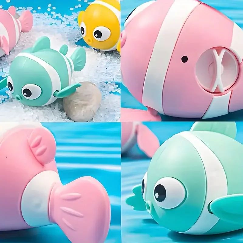 Popular Baby Bath Toy Clown Fish For Summer, With Chain For Indoor And Outdoor Use. Perfect Birthday Or New Year\'s Gift.