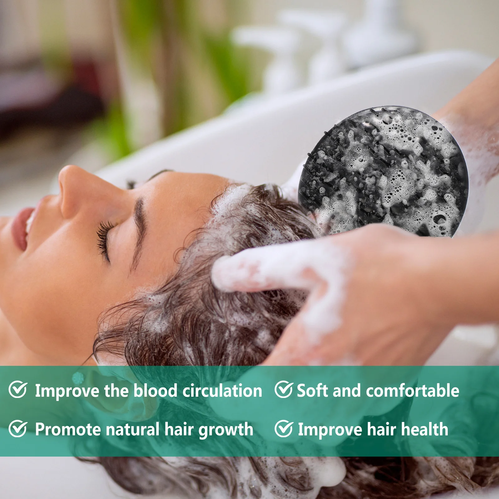 

6pcs Shampoo Brush Hair Massage Tool Ergonomic Design For Deep Cleansing Exfoliating Scalp Cleaning Comb Dandruff Removal