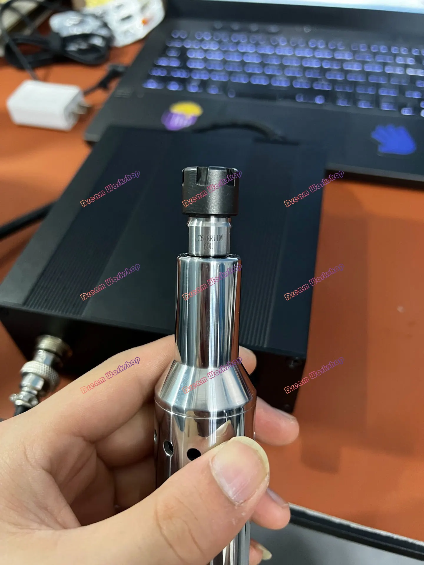 Upgraded outer rotor brushless motor, precision ER11, customized shaft speed up to 50,000 rpm, 1,000-30,000 rpm flexible adjustm