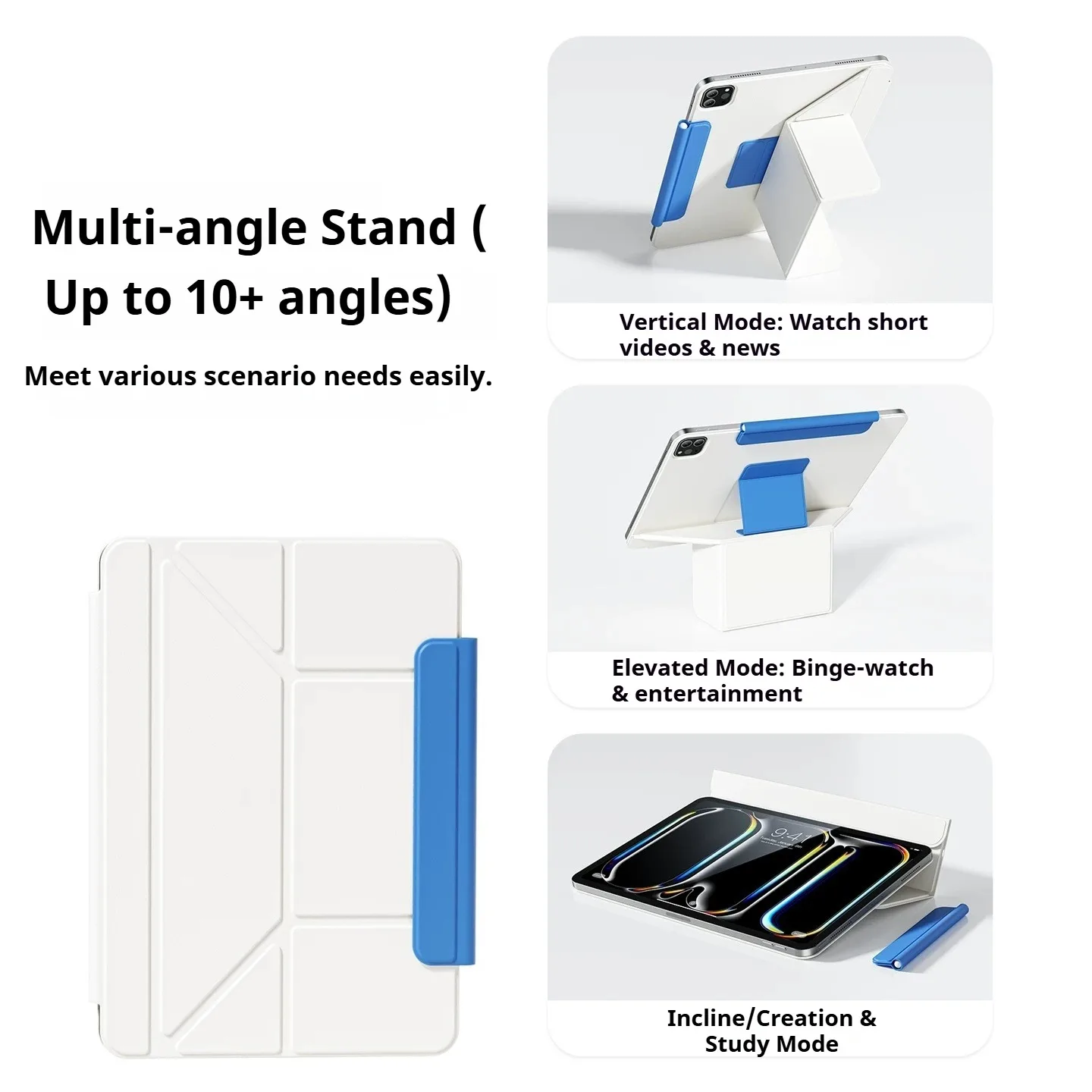 RBP for iPad 11/10th Gen Dual-Color Magnetic Flip Case, Double-sided Clip Shell for iPad Pro 11/12.9/13, Air 11 M2 M3, Mini 6 7
