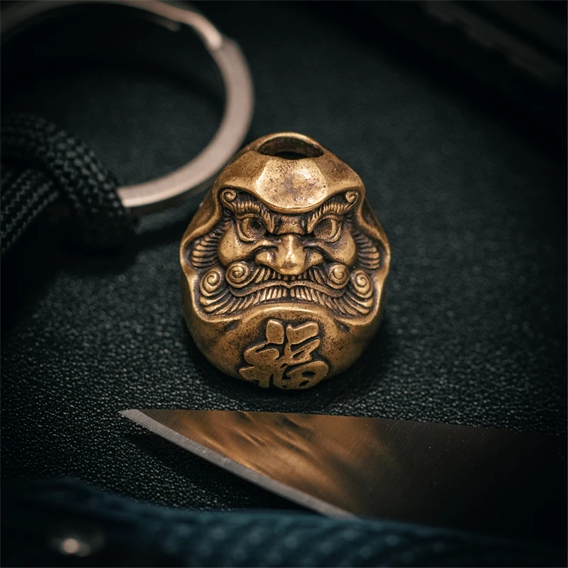 1PC Handmade Original Character  Brass Copper Paracord Beads Lanyard Pendants Knife Beads Parachute Cord Pendants EDC Tool