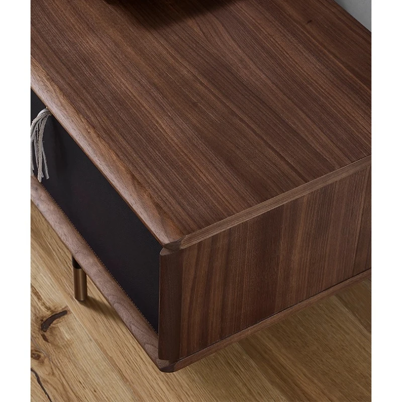 

Solid wood TV cabinet living room wabi sandy wind imported walnut audio-visual cabinet