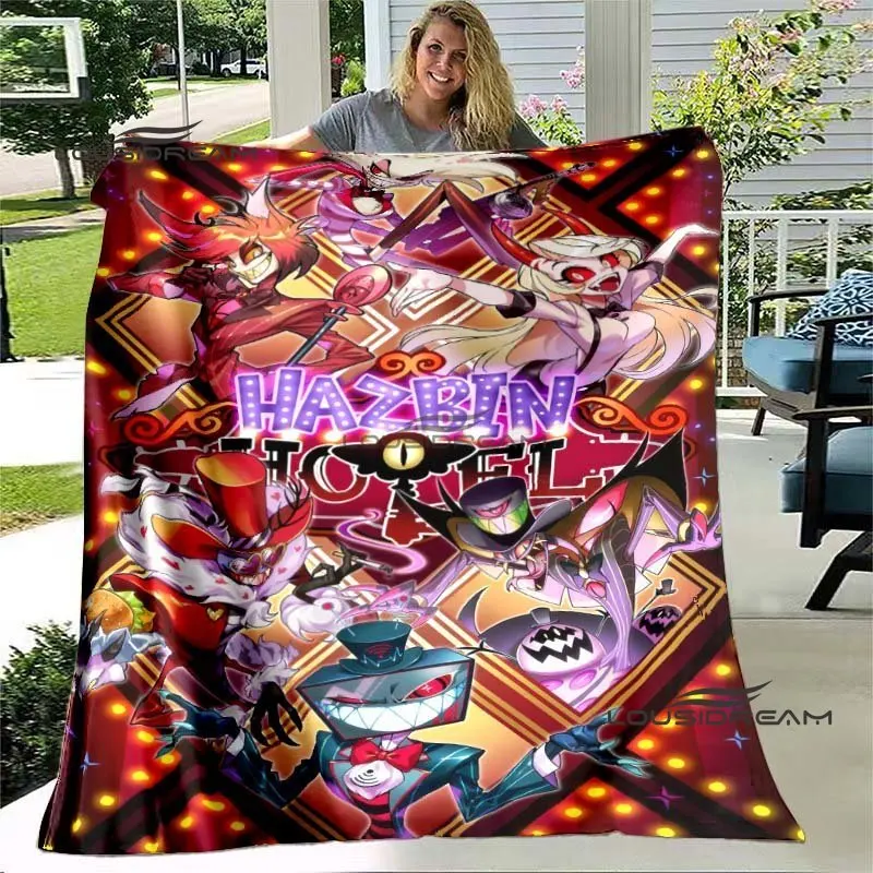 Hazbin Cartoon Printing Throw Blanket Alasto Charlie Sofa Blanket  Adults and Children Bedroom Living Room Decoration Blanket