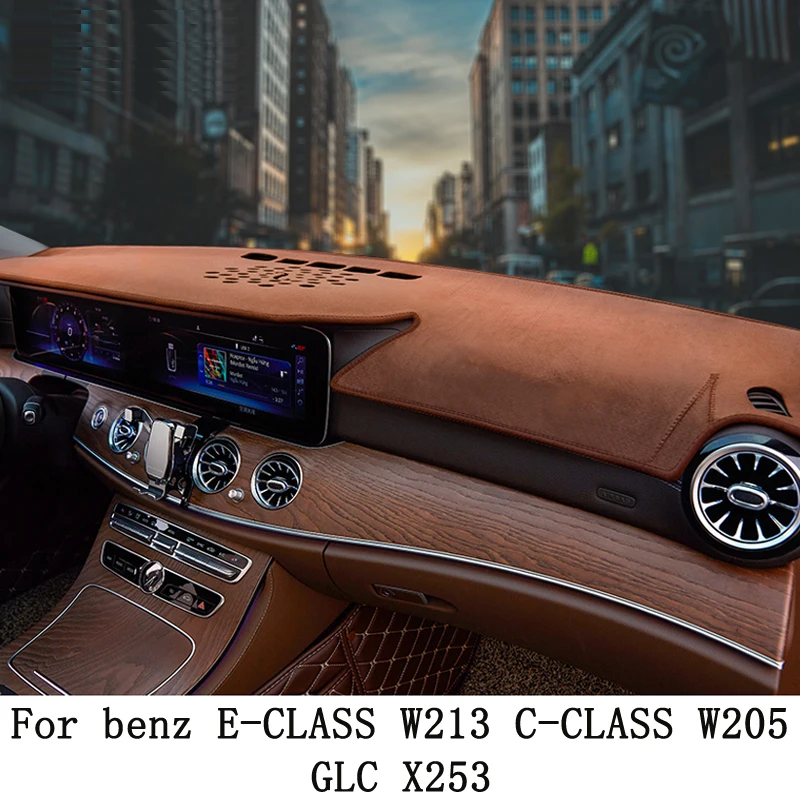 

Flannel Anti Slip Anti UV Mat Dashboard Cover Pad Dashmat Carpet ForMercedes-benz C E-CLASS W213 W205 GLC X253 Accessories