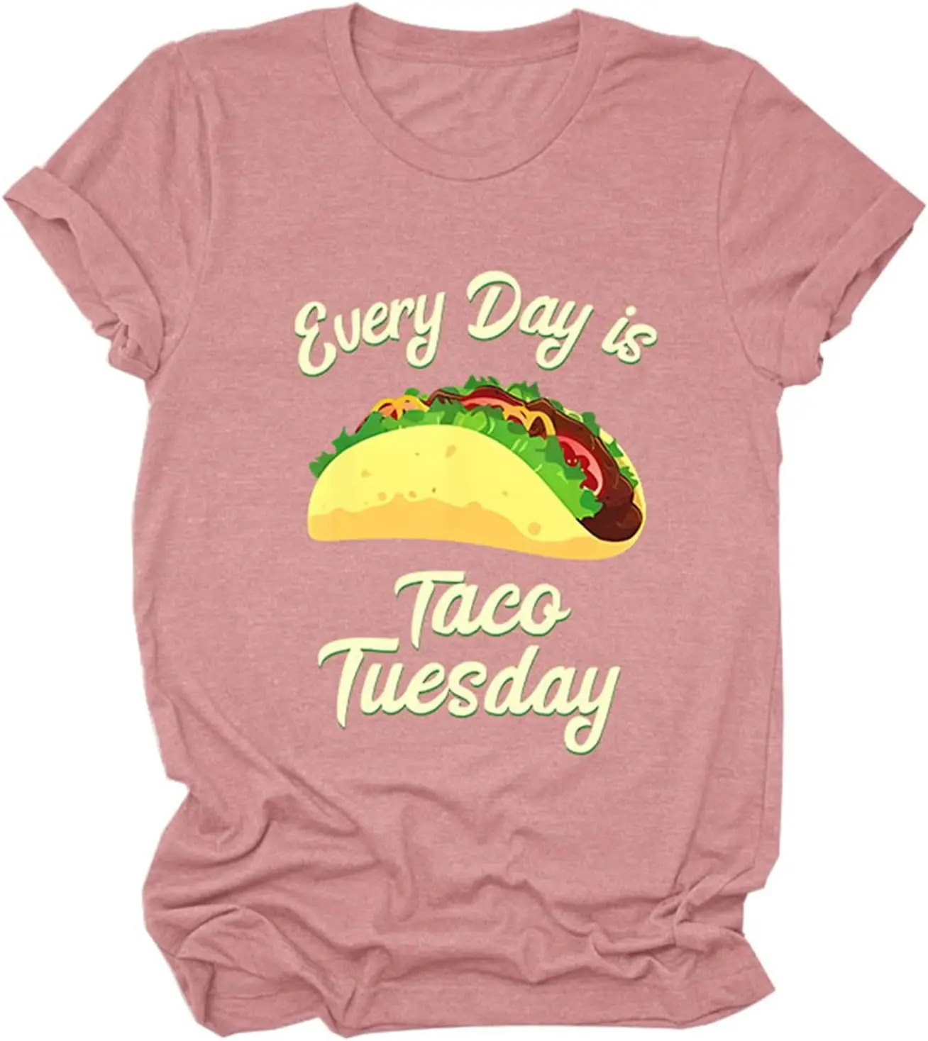 

Женские топы Pifnxtamy каждый день is Taco Tusday Графические футболки туники с круглым вырезом хлопковые рубашки с коротким рукавом Taco подарки для любимых