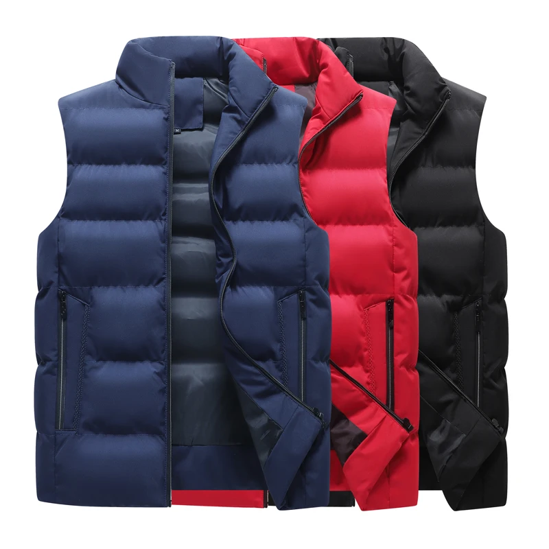 معطف رجالي دافئ ومريح للخريف والشتاء، ياقة واقفة عصرية، سترة قطنية سميكة، سترة بسيطة ومريحة