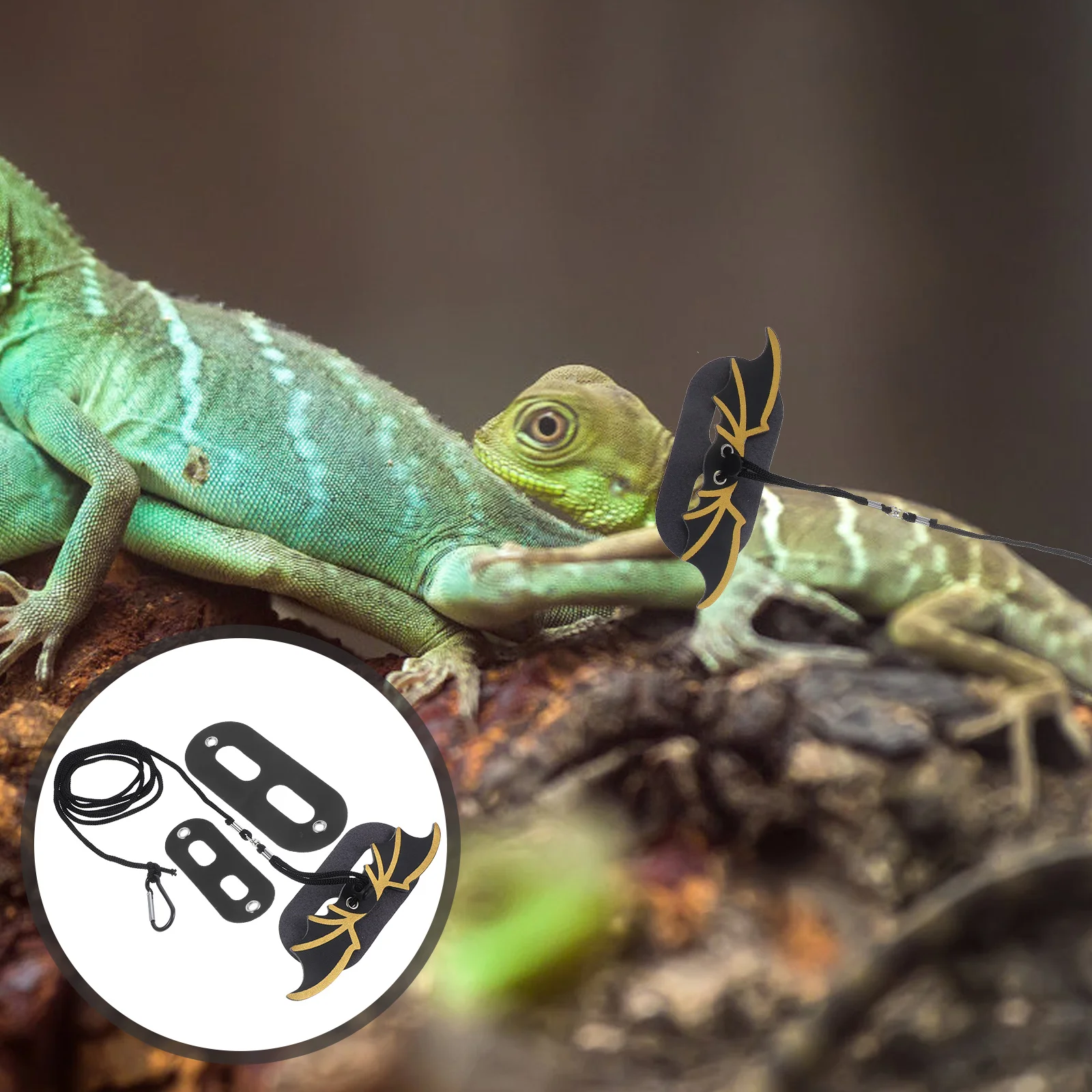

Lizard Leash Small Pet Harnesses High Imitation Pu Round Corners Lightweight Reptile Accessories Gecko Harnesses Walking