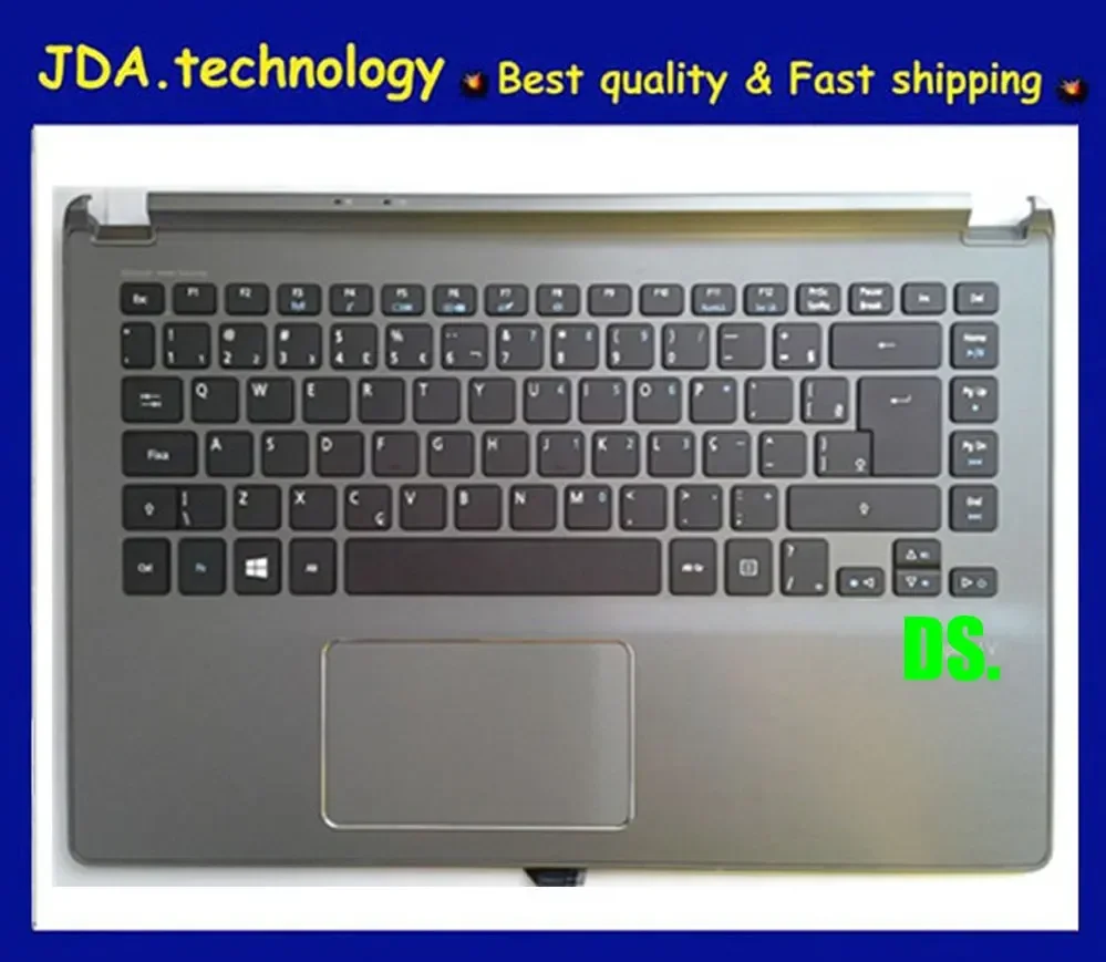 MEIARROW     New Original top case for Acer Aspire V5-472 V5-473 V5-473g V7-482PG palmrest upper cover EUR keyboard gray