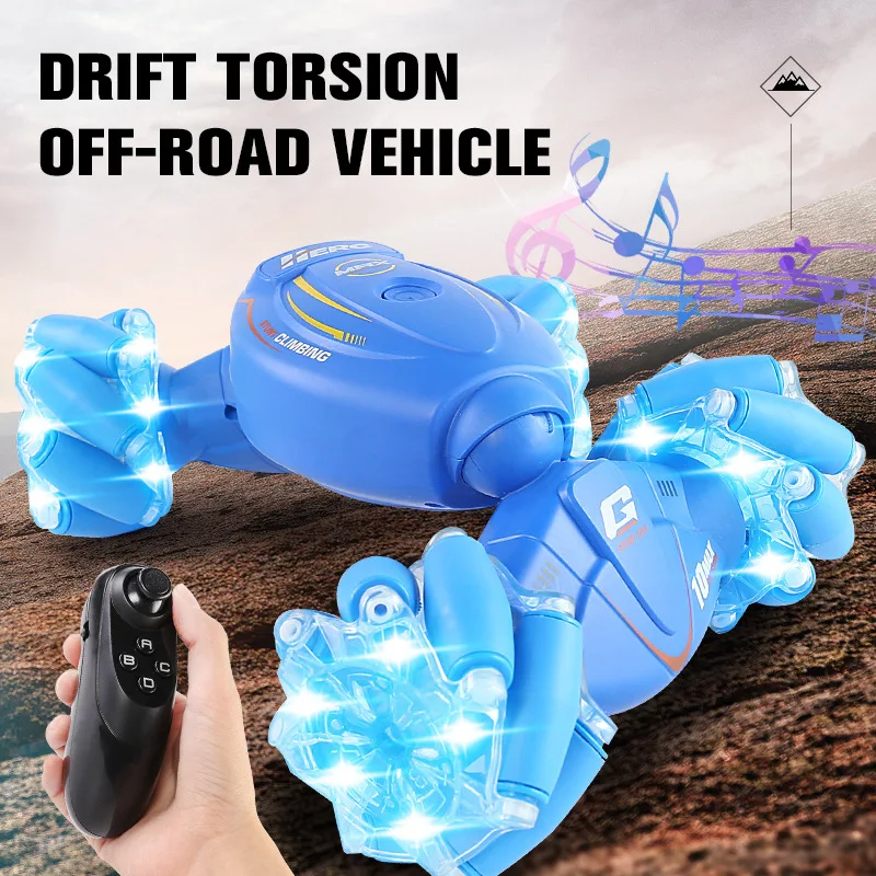 

1:16 Stunt Rc Car 2.4G Radio Gesture Induction Music Light 4WD Stunt Remote Control Car Twist Drift Off-road Car Boy Toys Gifts