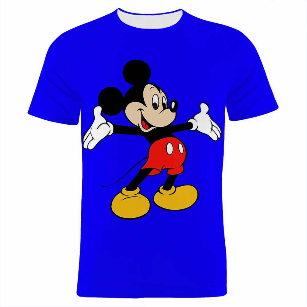 Round Neck T-shirt men\'s Summer Disney Mickey Mouse Cartoon Animation 3D Printing men\'s short-sleeved Street Trend T-shirt