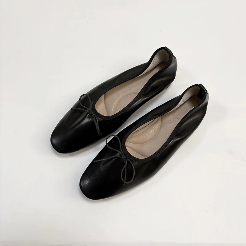 Plus Size 43 Modische Weiche Slip-On Schuhe für Damen, Lässige Ballerinas mit Schleifenknoten, Damen Tanzschuhe, Neu – Detail 4