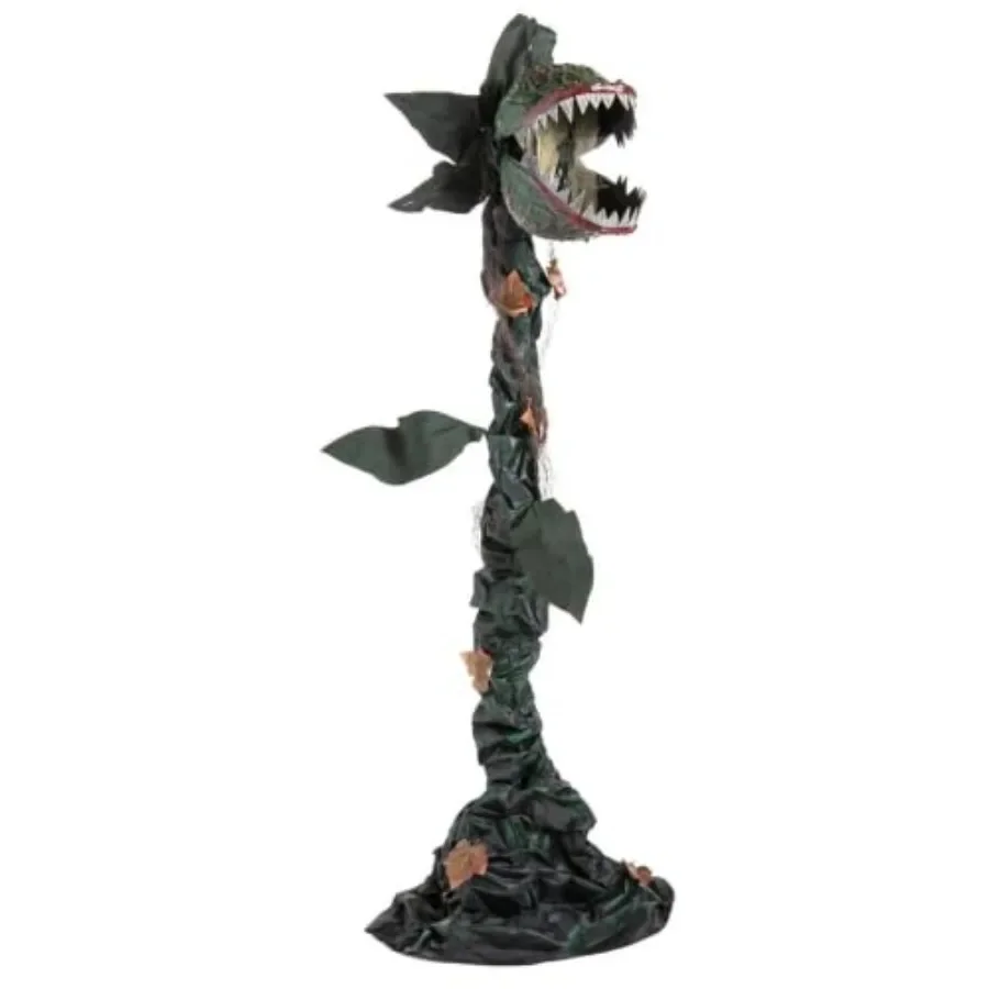Halloween decoration: standing witch with animated light-up body, sound effect, 6 ft tall, PVC material, black color, motion-ac