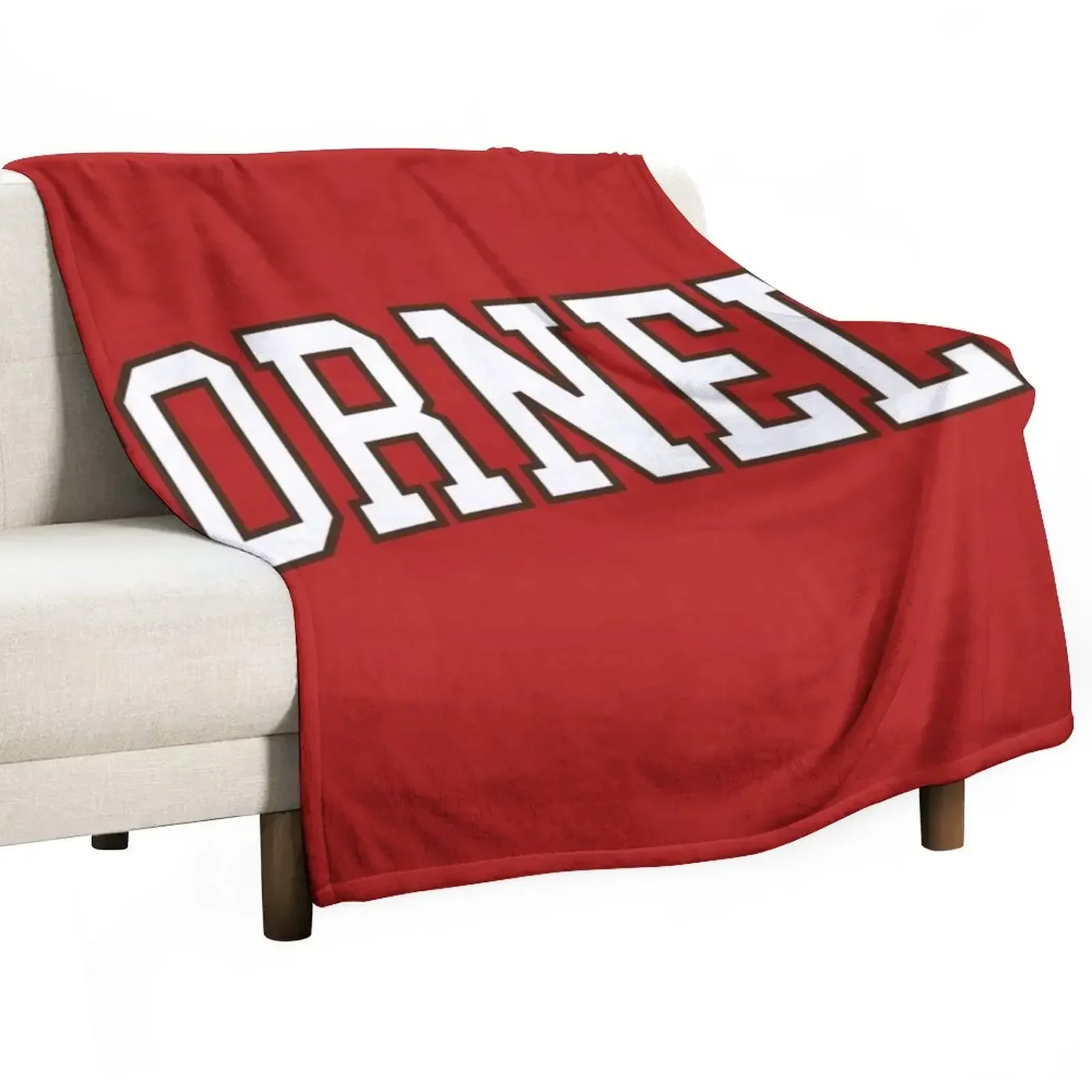 

cornell - college font curved Throw Blanket Plush Luxury Designer Bed linens Blankets