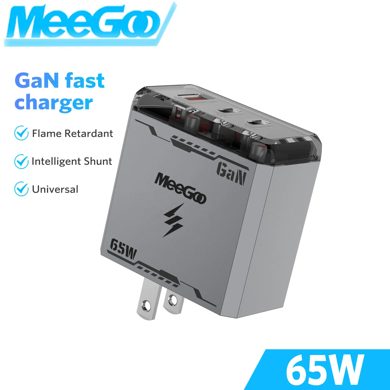 

MeeGoo 65w GaN Charger Head Fast Charging Mobile Phone GaN Charger Adapter Usb Charger Type c Converter Tablet Wall Charger new