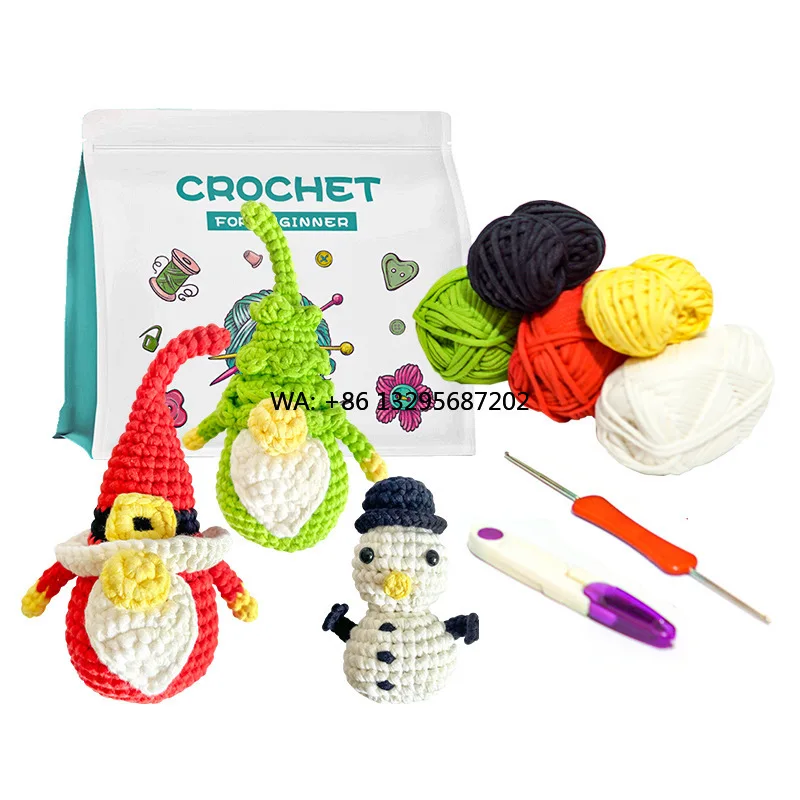 

Набор для вязания крючком, креативная мультяшная серия, рождественский набор, простые тканевые украшения ручной работы, упаковка материалов, необработанные продукты