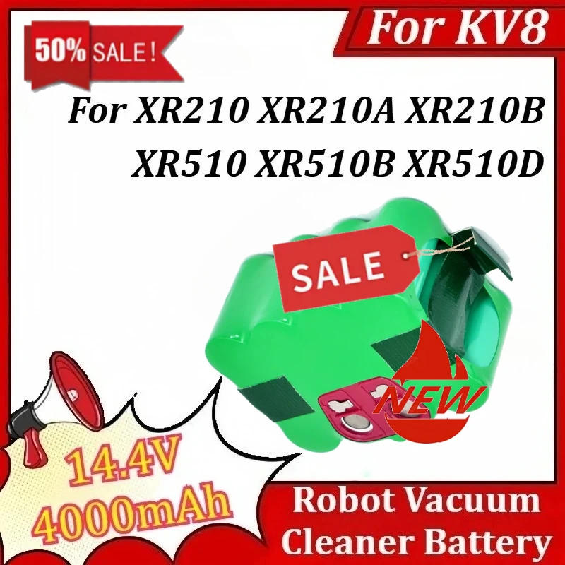 

Rechargeable Robot Vacuum Cleaner Battery 14.4V 4000mAh for XR510B XR510D XR210 XR210A XR210B KV8 XR510