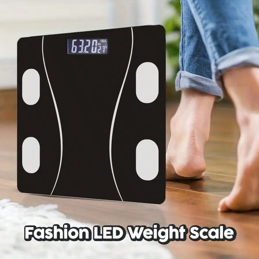 Multi-Function Smart Body Fat And Weight Scale, Household High-Precision Weighing Scale 396-Pound Digital Bathroom Scale Electronic Scale With LCD High-Definition Display And Temperature Display (Can Switch Between KG And Pound)
