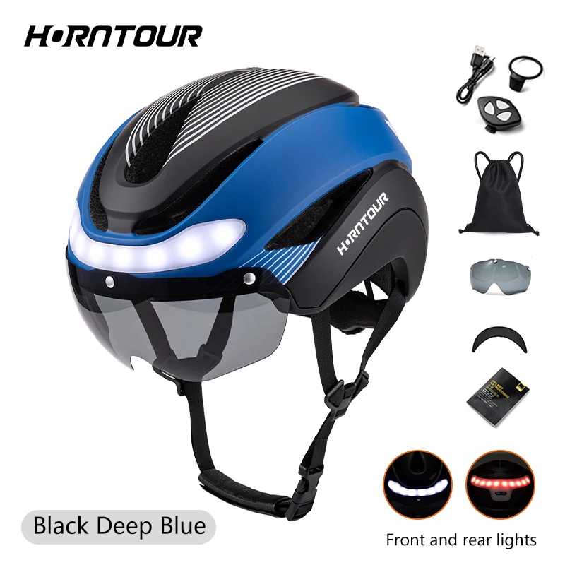 Horntour Fahrradhelm Ride LED Lichter Racing Rennrad Helm Männer und Frauen Outdoor Sports Pro Radfahren Bicicleta Sicherheitskappe ﻿ – Detail 18