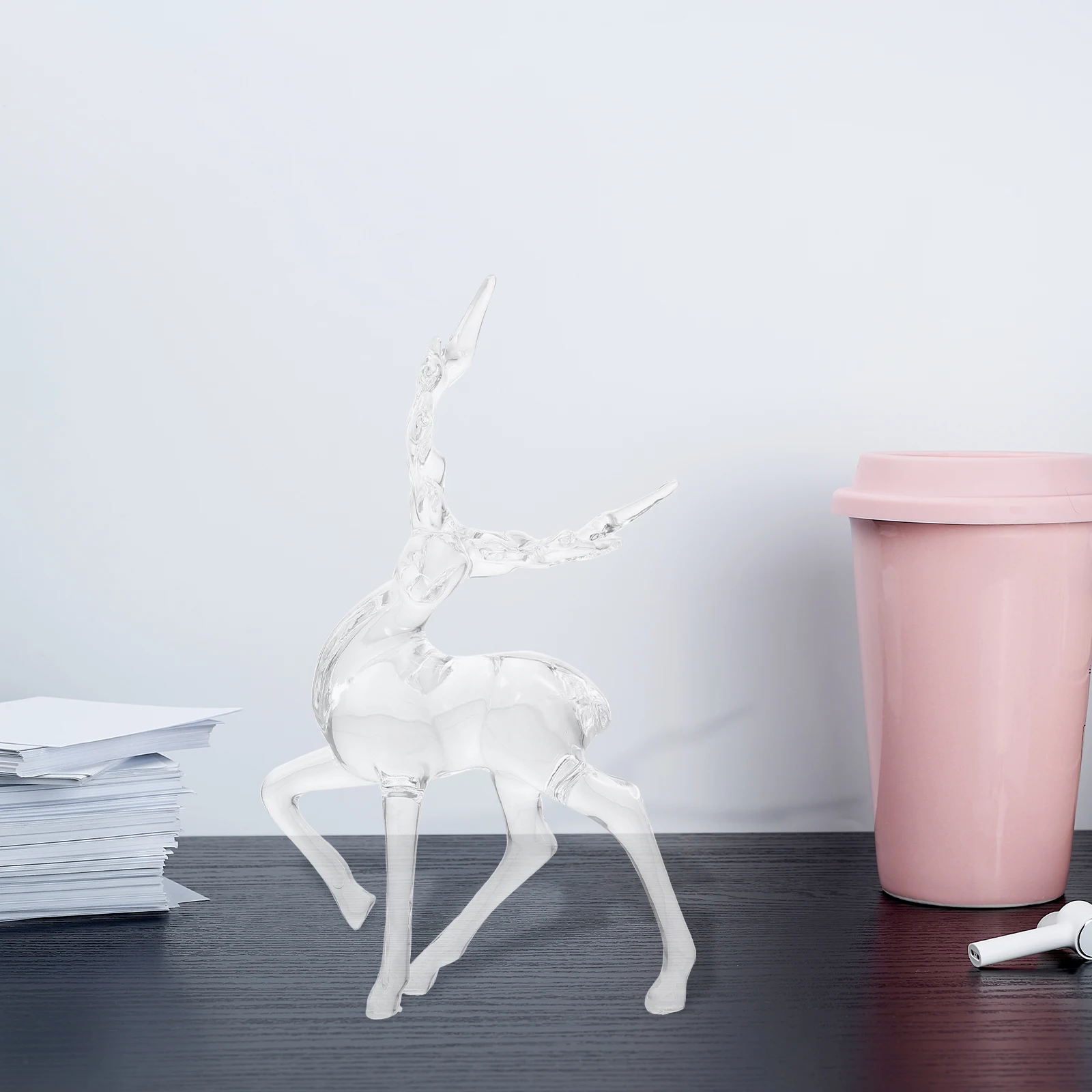 

2Pcs Christmas Deer Figurines Reindeer Decorations Exquisite Details Home Office Table Top Decorations Gift Christmas Decor