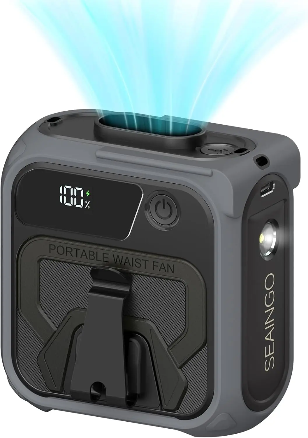 

Портативный поясной вентилятор с аккумулятором 10000 мАч, максимальная скорость 42 фут/с, 5 скоростей, персональное охлаждение, носимый с клипсой для крепления, для кемпинга, путешествий, активного отдыха на природе