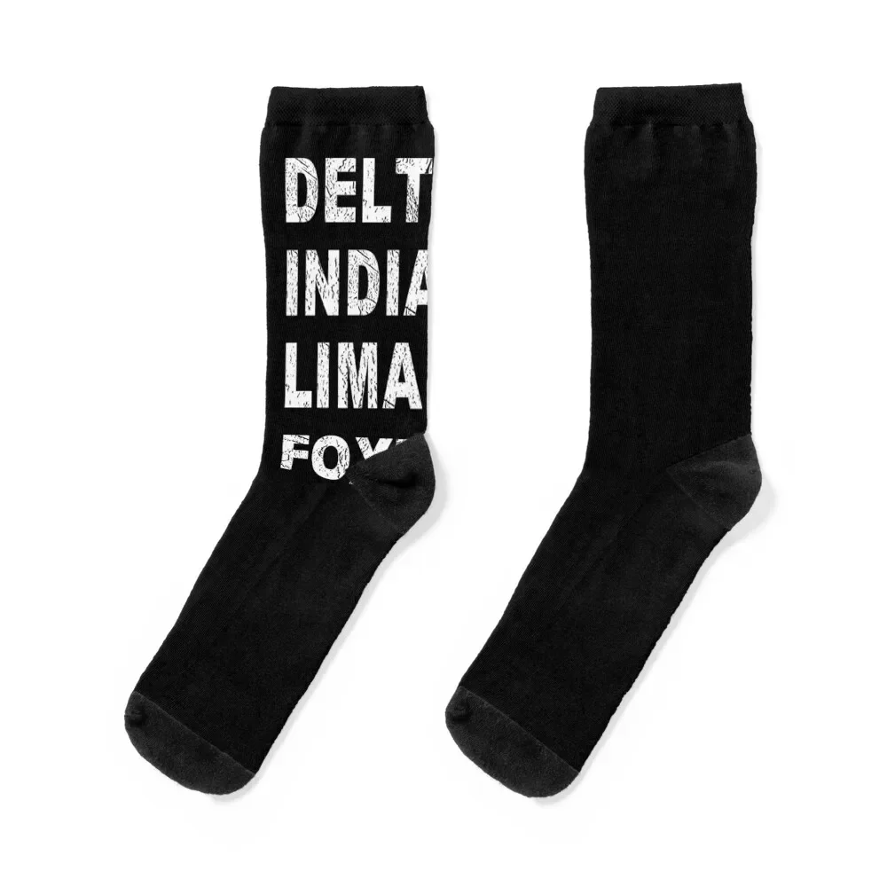 DELTA INDIA LIMA FOXTROT Socks designer brand Sports Man Socks Women's