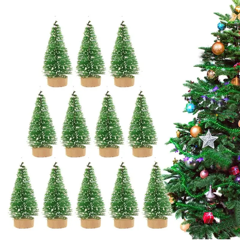 Artificial Mini Christmas Tree Blue Green White Gold Silver Sisal Silk Cedar Christmas Tree Tabletop Ornament Home Decoration