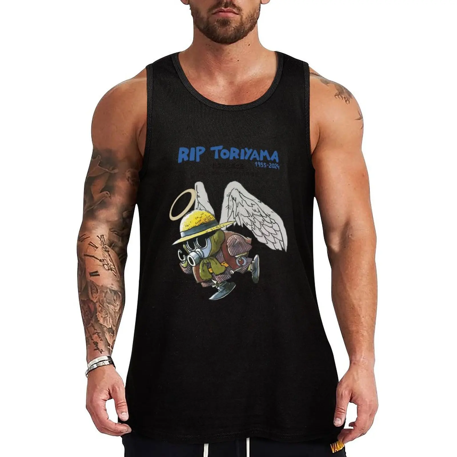 

Toriyama Robot RIP Tank Top T-shirt men gym clothes men