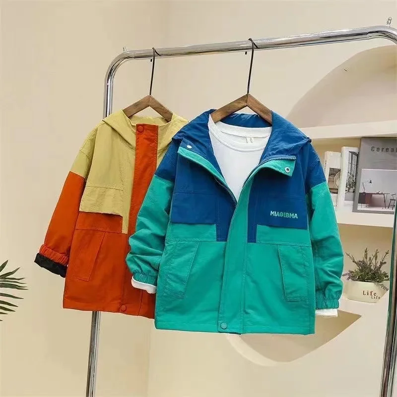 Manteau à Capuche Coloré pour Enfant, Coupe-vent, Édition Coréenne, Nouvelle Collection Printemps et Automne 2024