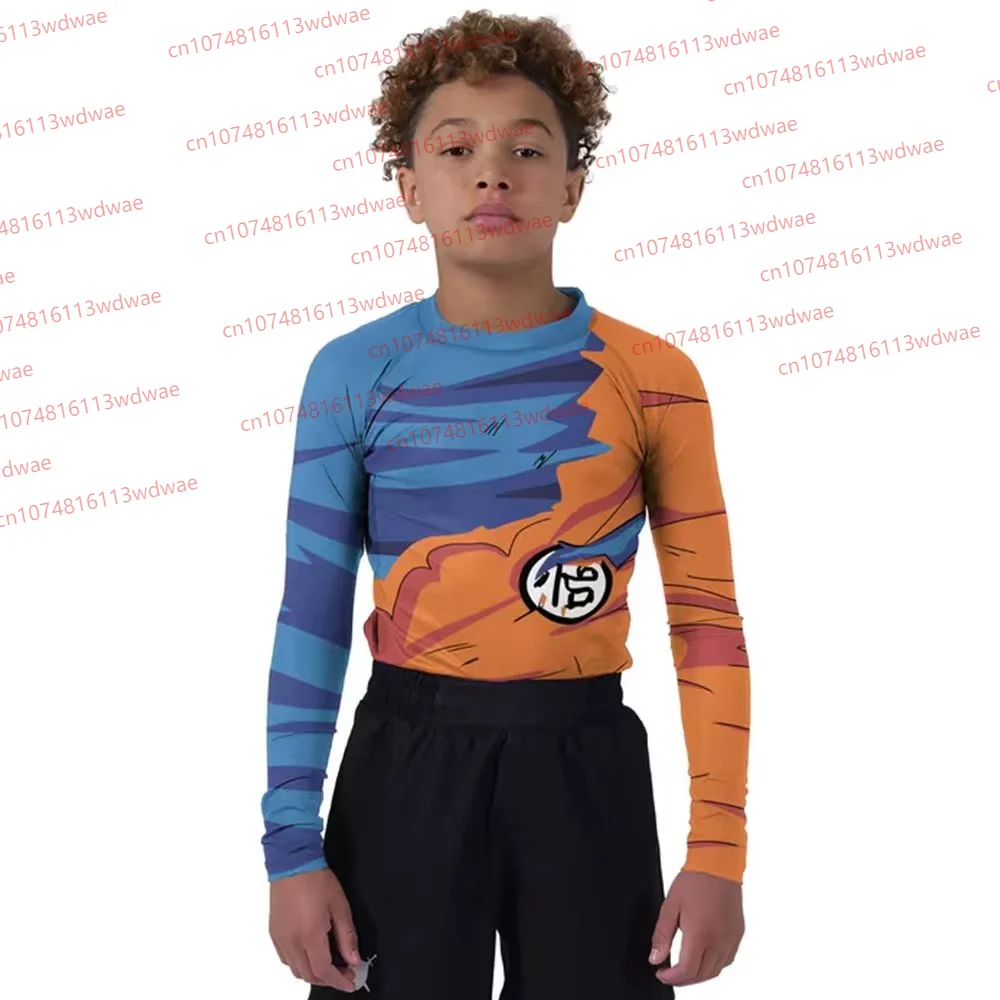 

Dragon Ball Z Goku Shirt Kids Anime Rash Guard Long Sleeve Cosplay Workout Top Long Sleeve Japanese Classic Anime TEE Kid Tshirt