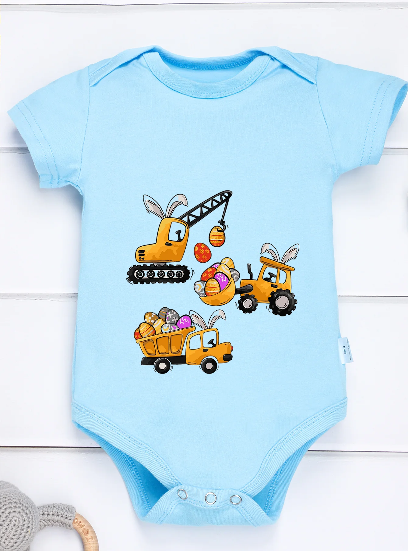 Cute Newborn Infant Toddler Rompers Cute Jumpsuit Harajuku Bodysuit Fashion Baby Girl Boy Crane Pattern Short Sleeve Clothes