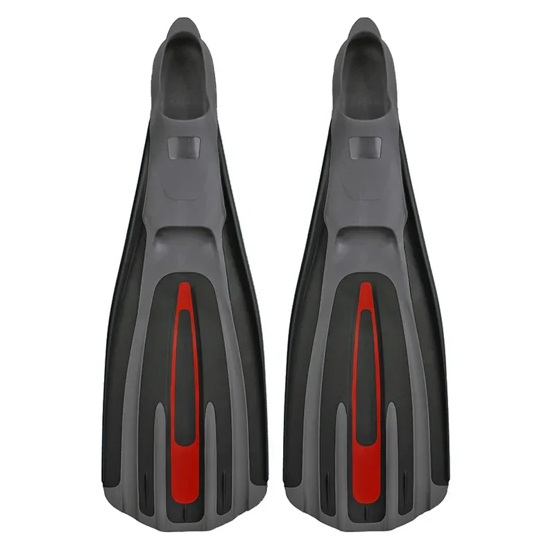 Swimming Snorkeling 3-Color Silicone Rubber Free Diving Lung Flippers Mid-Length Heel-Style Long Flippers