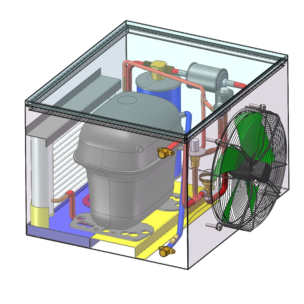 L\'evaporatore 5KW PHE completo abbinato al compressore 2HP LBP o 1.5HBP viene utilizzato nel sistema di raffreddamento ad acqua 18000BTU o in altri