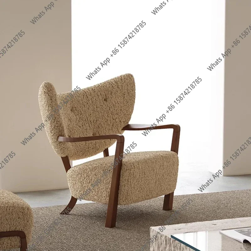 N67  Danish Designer Style, Internet Celebrity Chair, Lambskin Material, Source Factory，Nordic Style Woolf Leisure