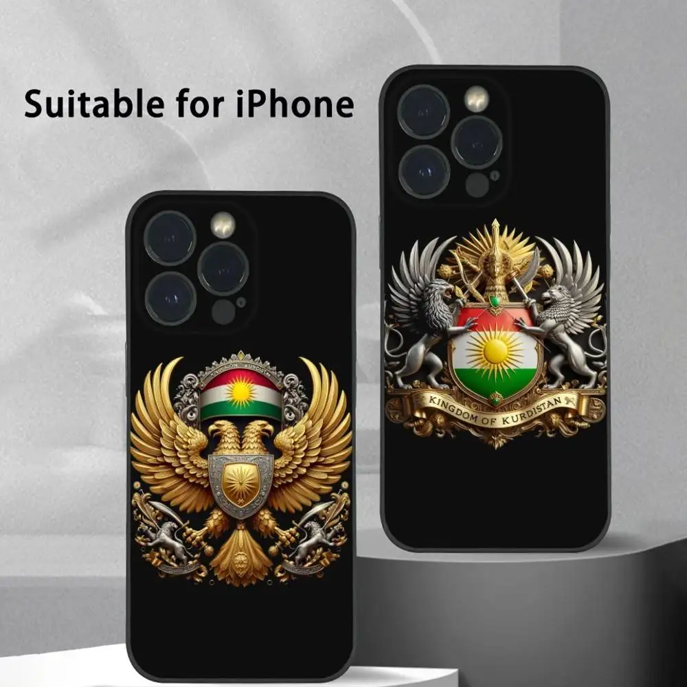 

Kurdish Kurdistan Gold Logo Phone Case For IPhone 16 15 14 13 12 11 Pro Max Plus Mini Frosted Soft Shell Funda