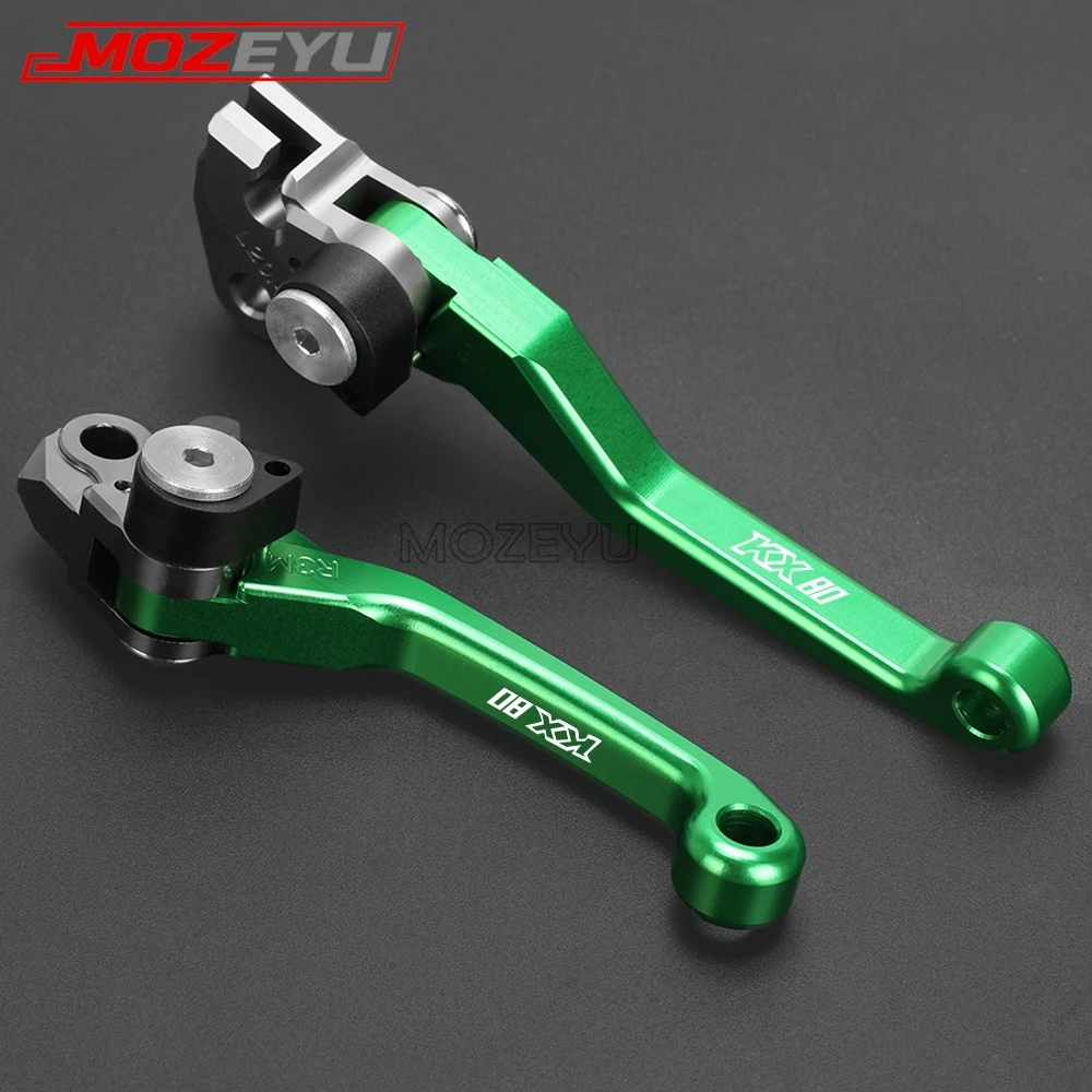 Dirt Bike Handle Grips Foldable Pivot Clutch Brake Lever FOR KAWASAKI KX 80 2001-2018 2017 2016 2015 2014 2013 2012 2011 KX80