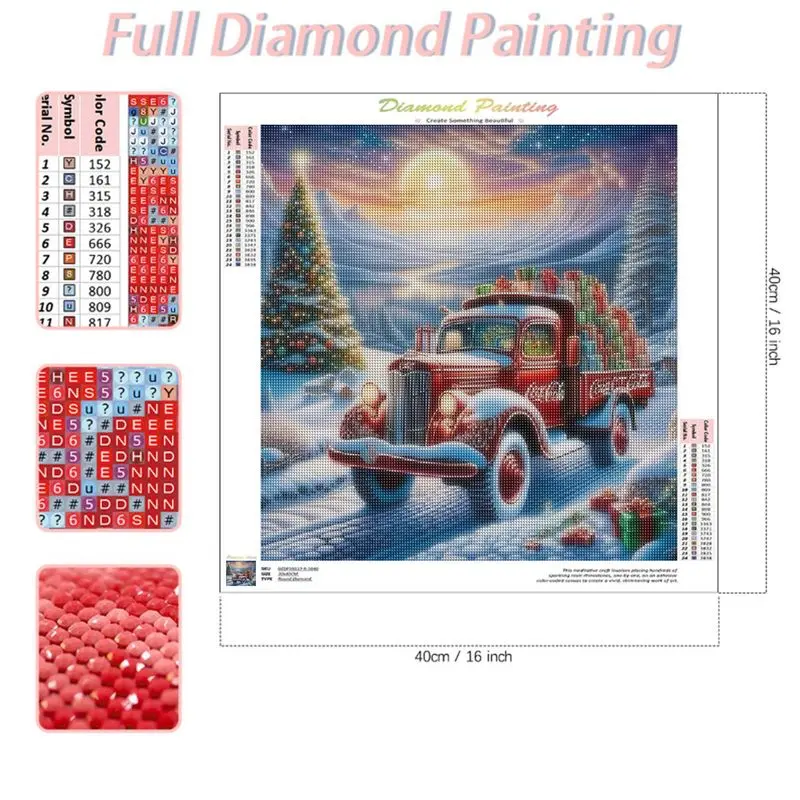 1PC frameless  Diamond Painting 5d Full Square Drill Diamond Embroidery Cross Stitch Christmas scenery Handicraft Wall Art Decor